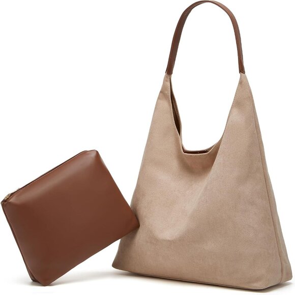 Handbags - Suede Slouchy Hobo Bags Women Crossbody Tote Shoulder Purse College Gift